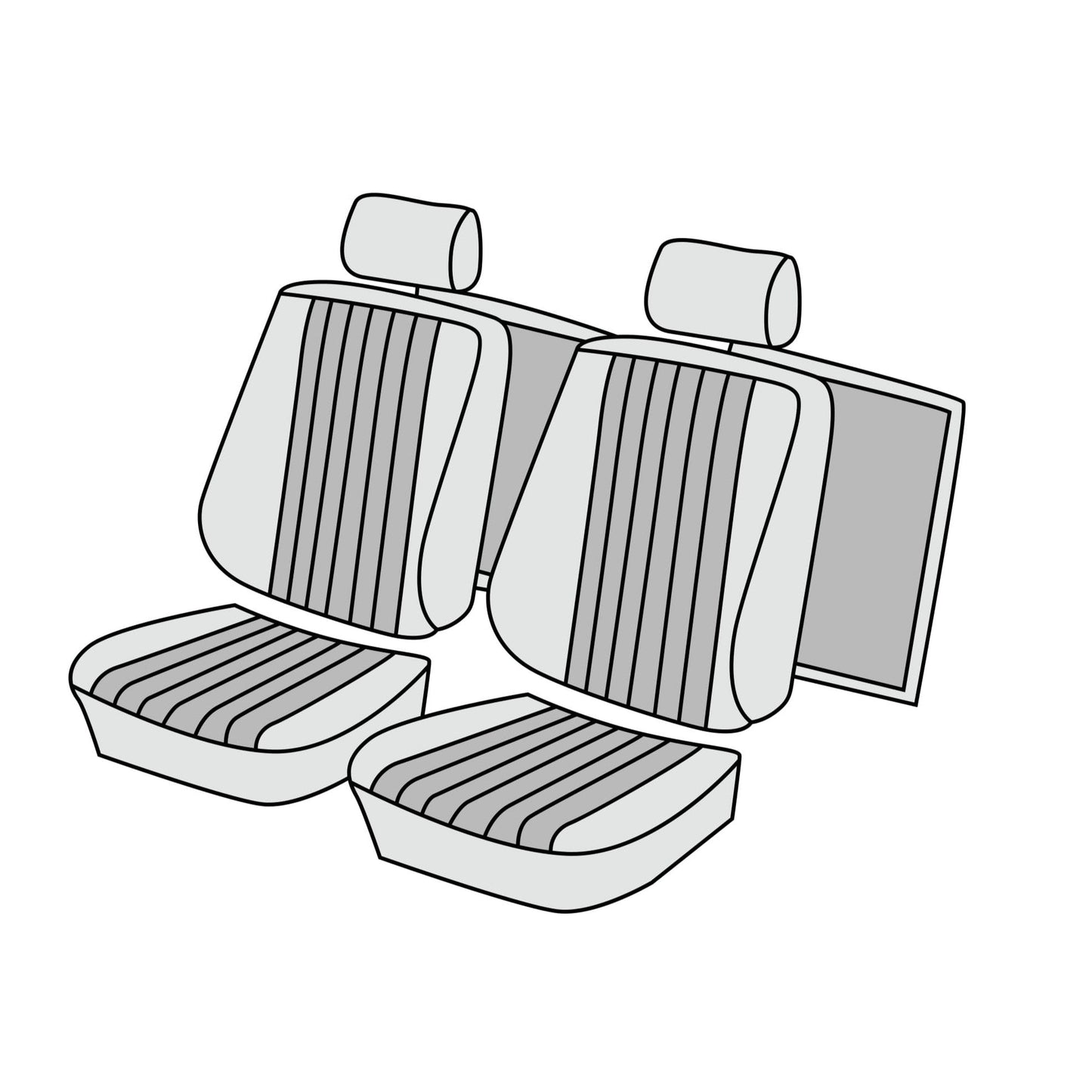 1985-1989 Mercedes-Benz R107 (560SL) SL Roadster Front Seat Cover Kit