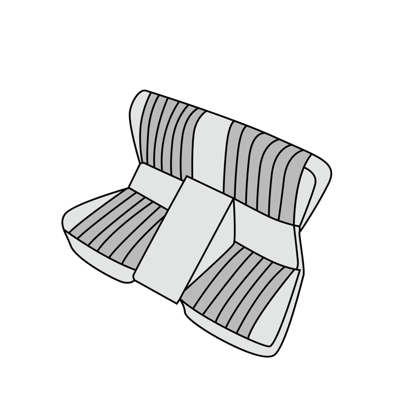 1974-79 Mercedes-Benz 280SL Roadster Folding Complete Rear Seat Kit