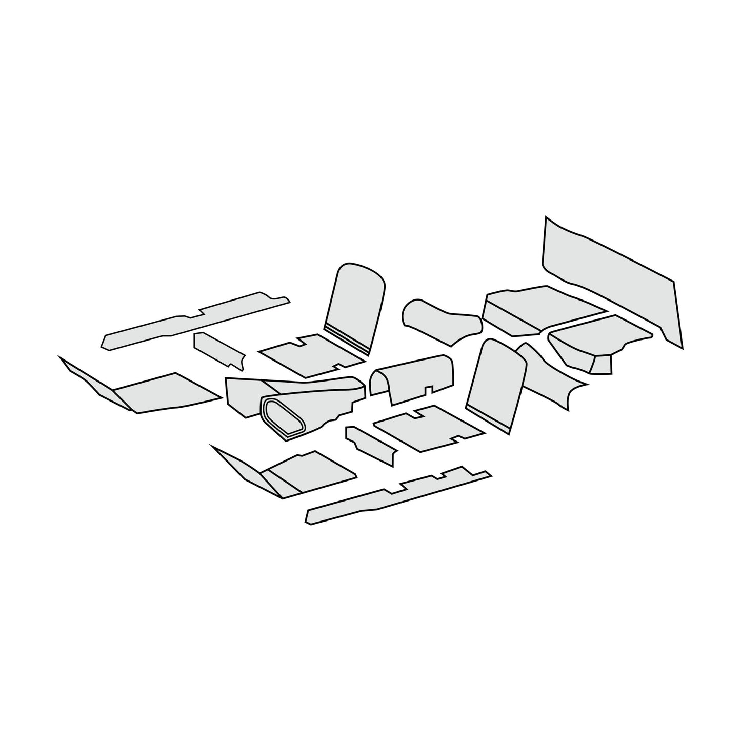 1966-68 Mercedes-Benz 250SL Roadster With Jump Seat Complete Interior Carpet Kit