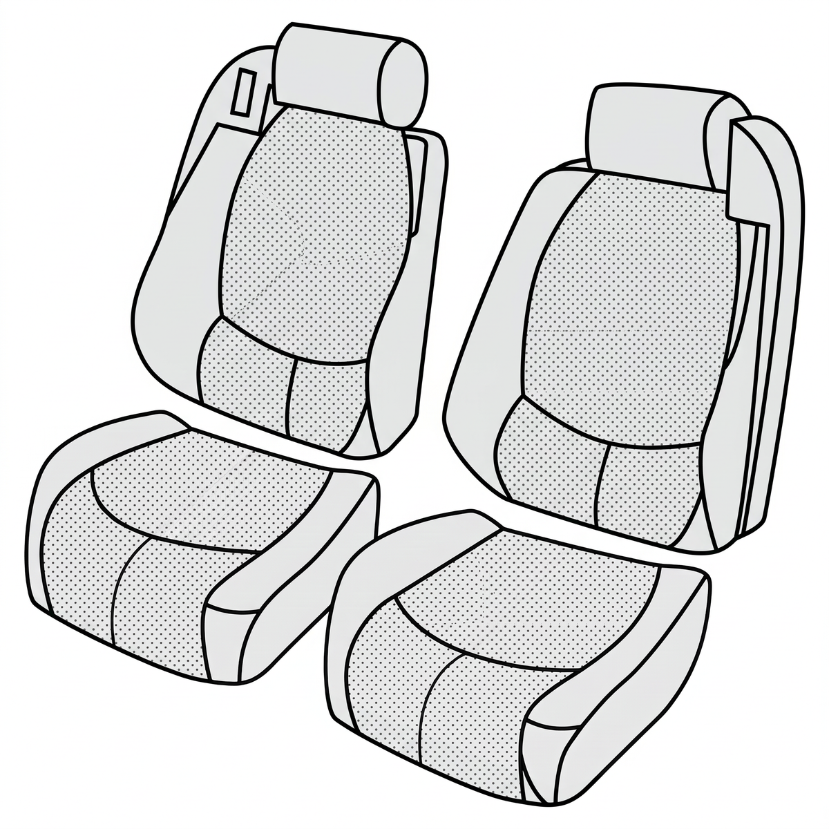 1996-2002 Mercedes-Benz SL-Class (R129) Front Seat Cover Kit (Perforated)