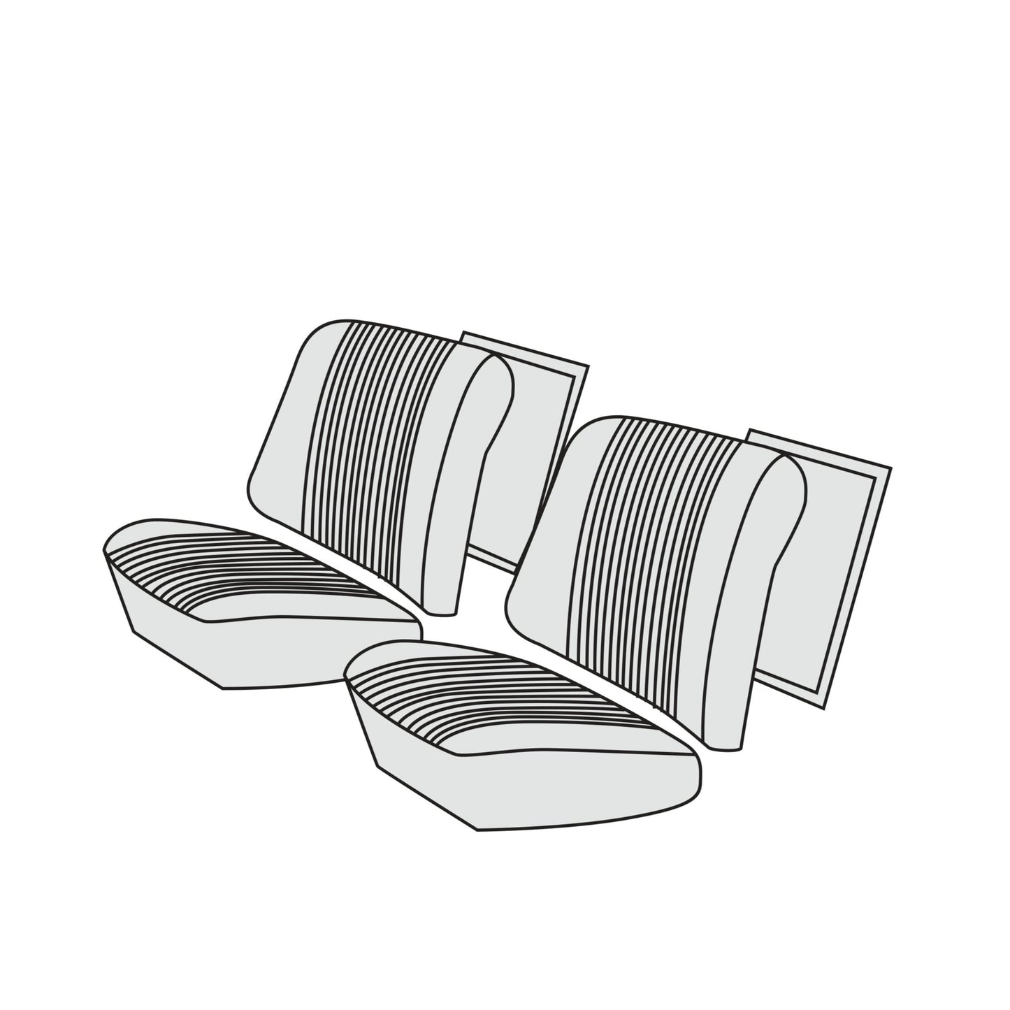 1967-69 BMW 1602 No Headrest Front Seat Cover Kit