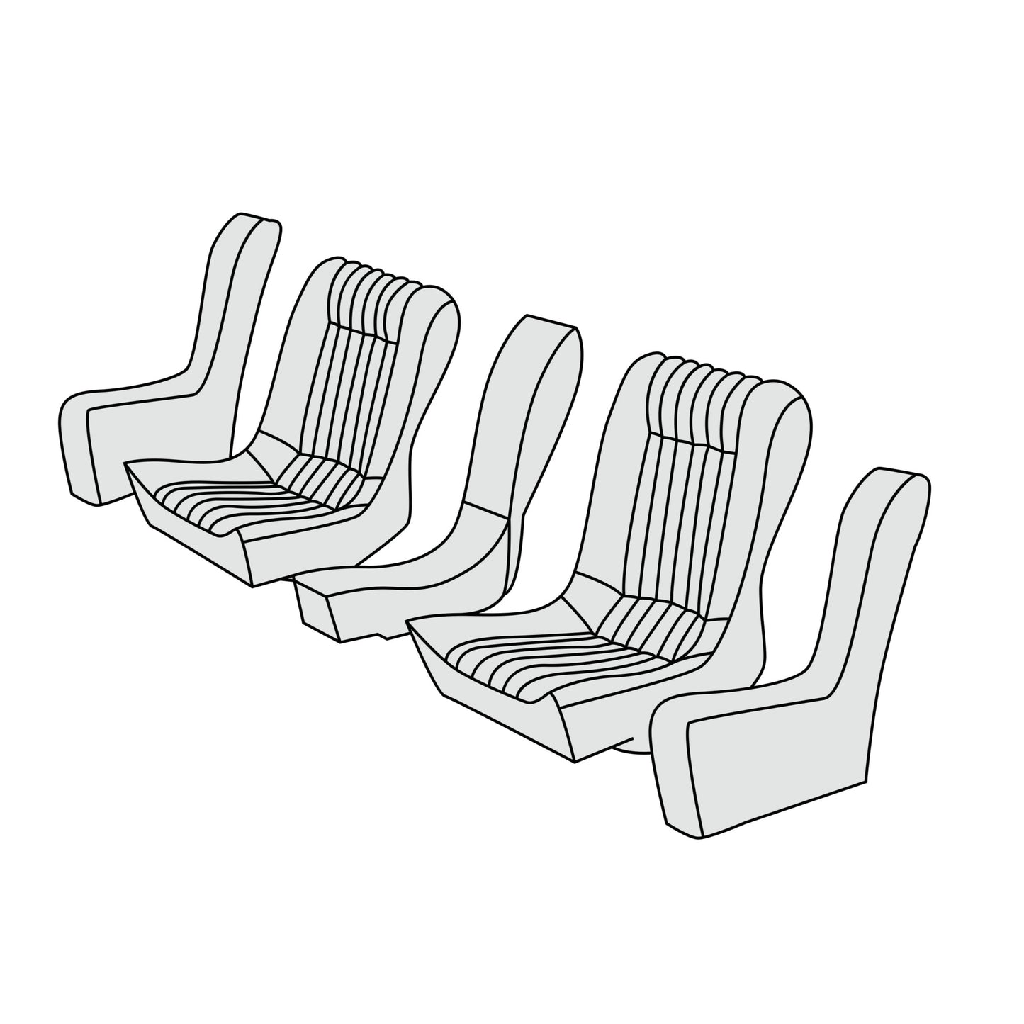 1968-71 BMW 2800CS Coupe Rear Seat Cover Kit