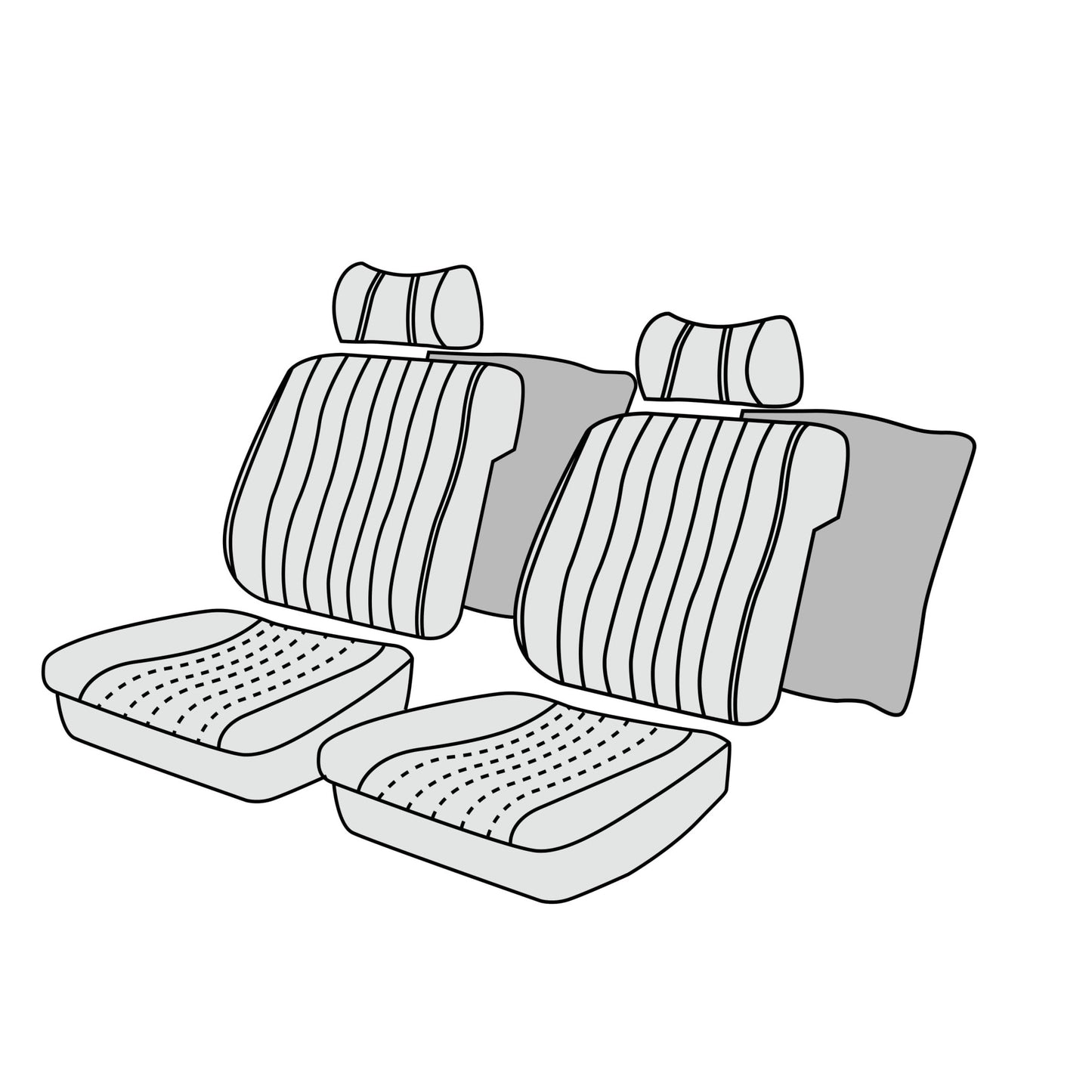1975 BMW 320 Sedan Standard Seats Front Seat Cover Kit