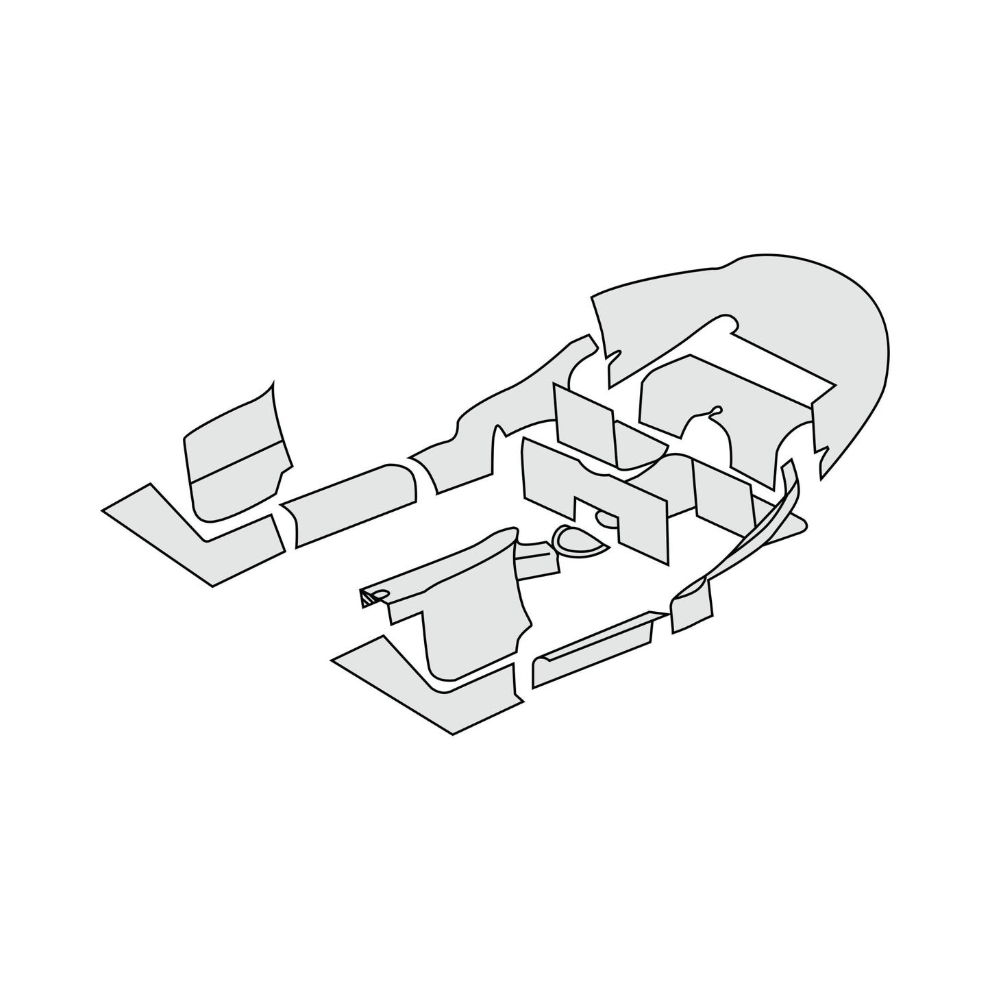 1961-63 Porsche 356B T6 Coupe Complete Interior Carpet Kit