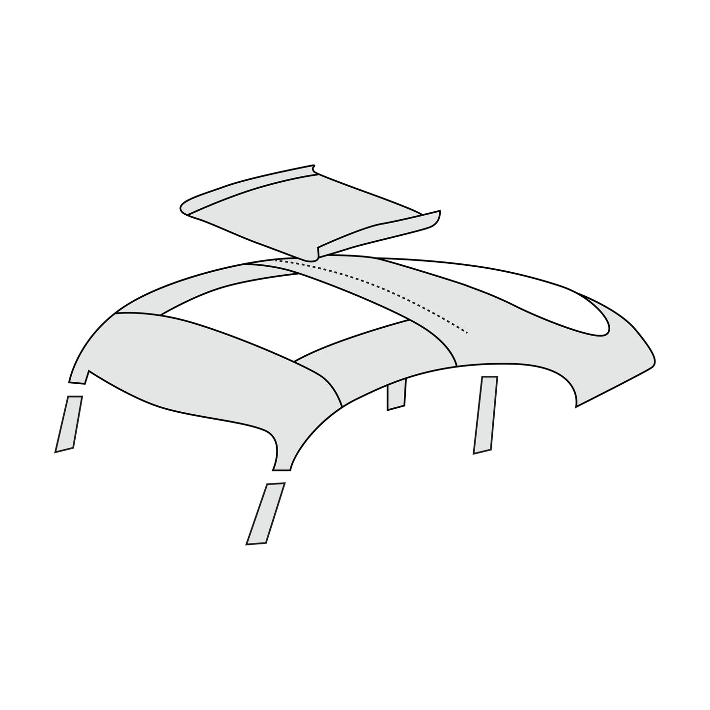 1963-65 Porsche 356C Karmann Coupe With Electric Sunroof Headliner