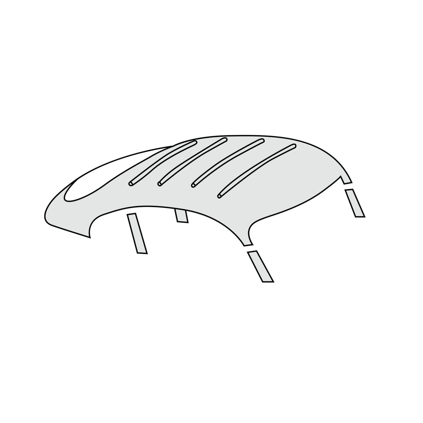 1955-59 Porsche 356A Coupe Without Sunroof Headliner