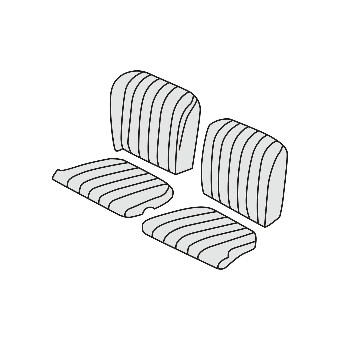 1963-65 Porsche 356C Bucket Seats Rear Seat Cover Kit