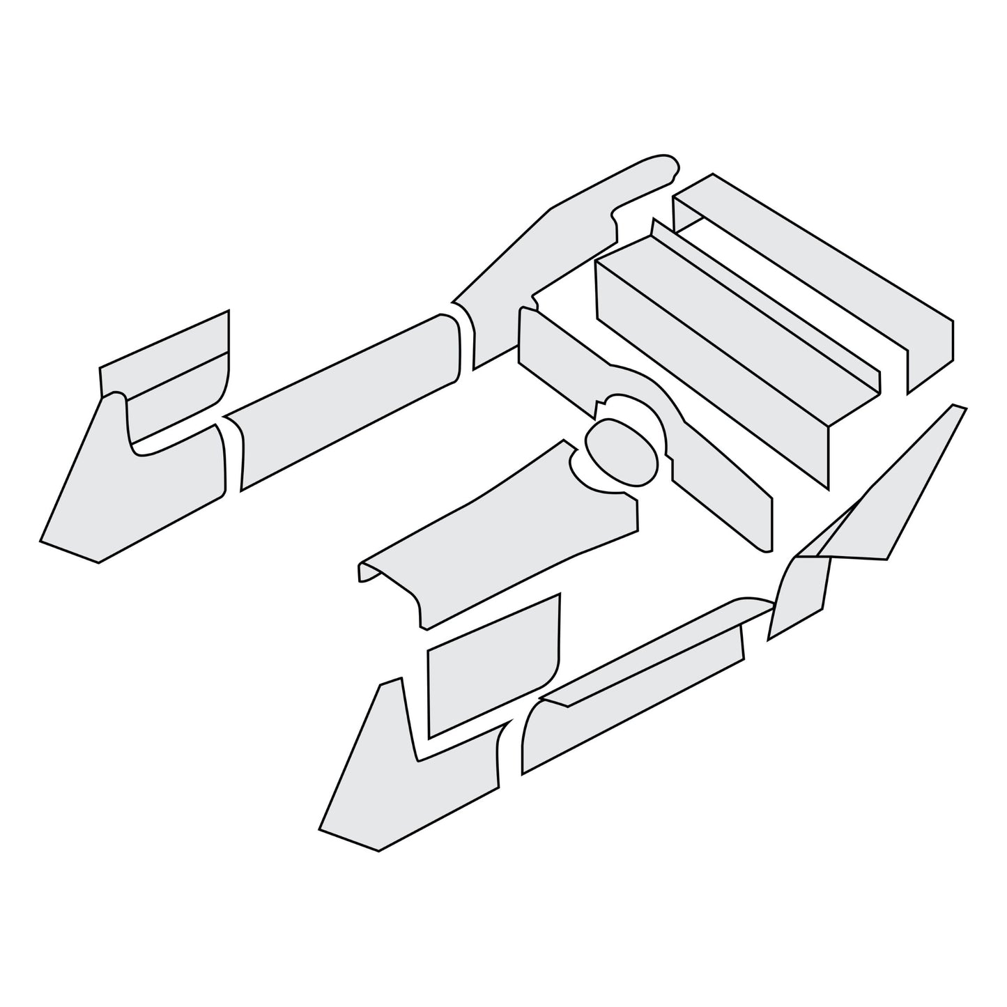 1950-52 Porsche 356 Coupe Complete Interior Carpet Kit