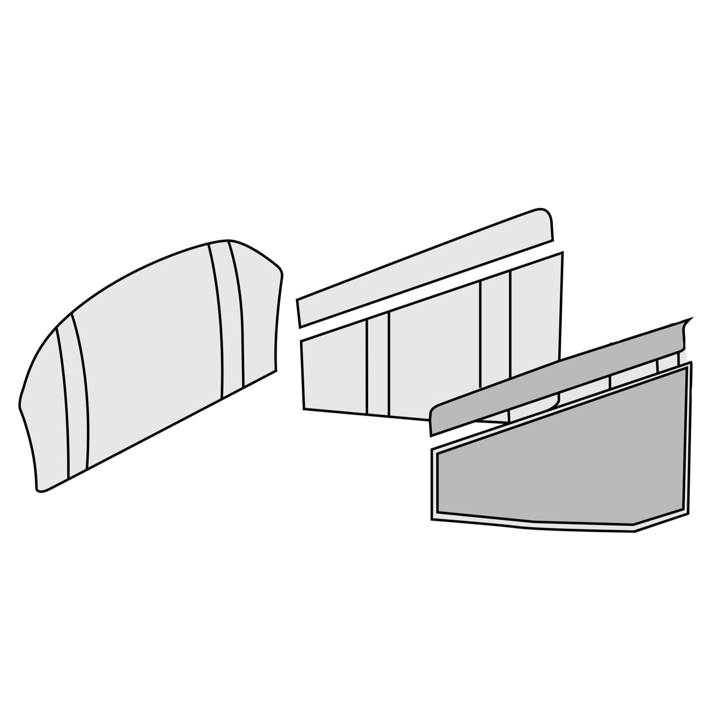 1957-59 Porsche 356A T2 Coupe Rear Quarter & Rear Backwall Panel