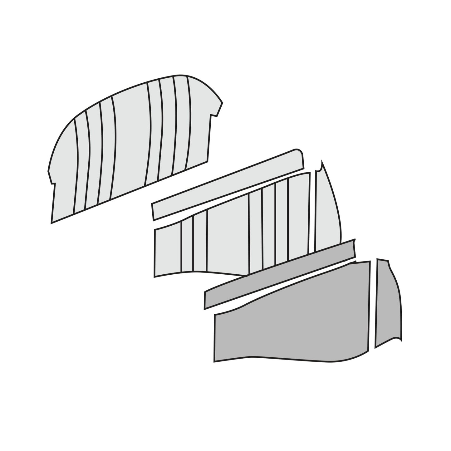 1963-65 Porsche 356C Coupe Rear Quarter & Rear Backwall Panel