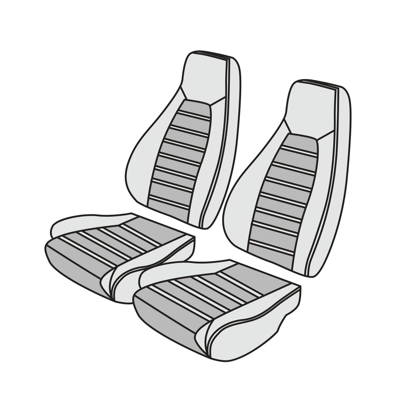 1989-93 Porsche 911 964 Sport Seats Front Seat Cover Kit