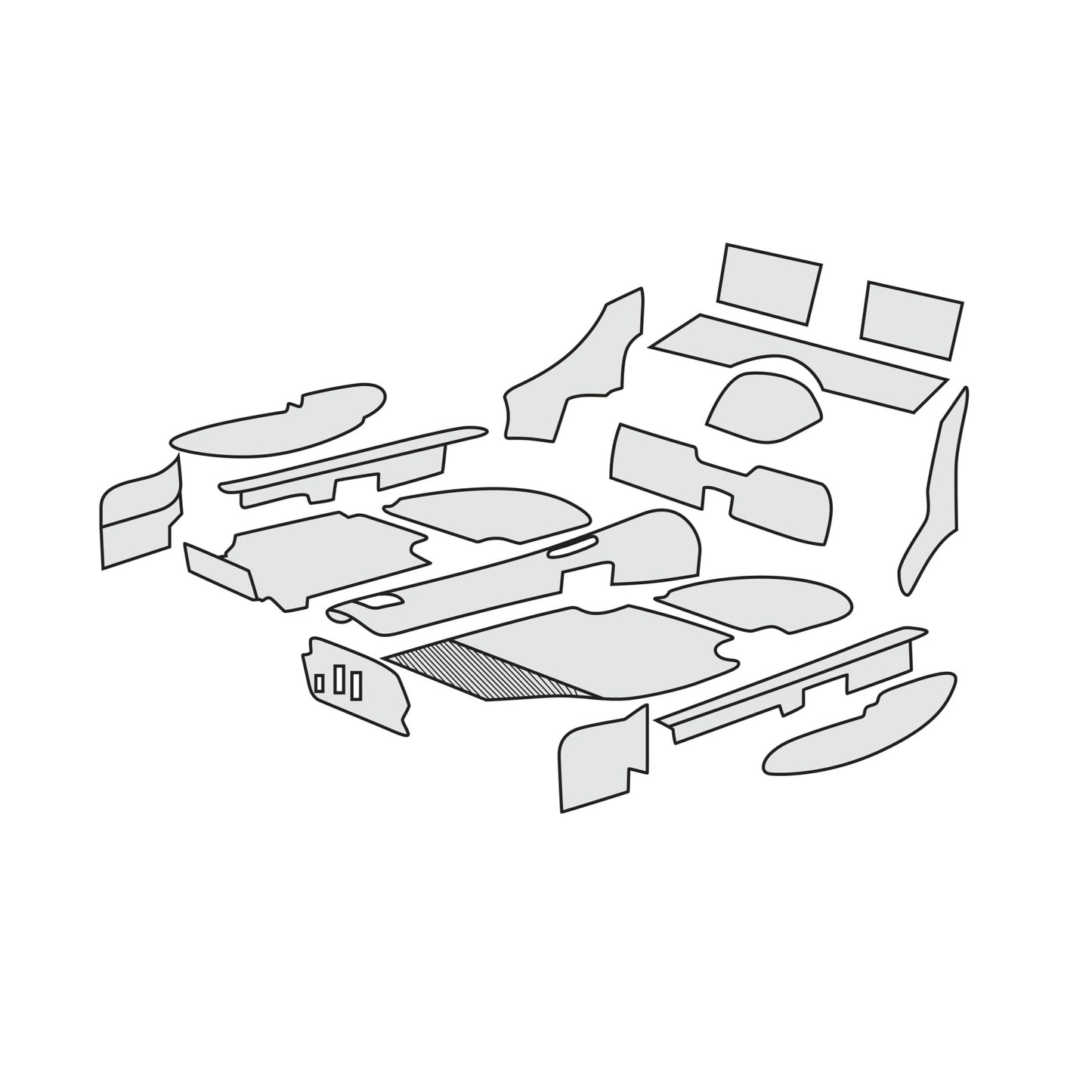 1983-85 Porsche 911 Cabriolet with Pocket Kick Panels Complete Interior Carpet Kit