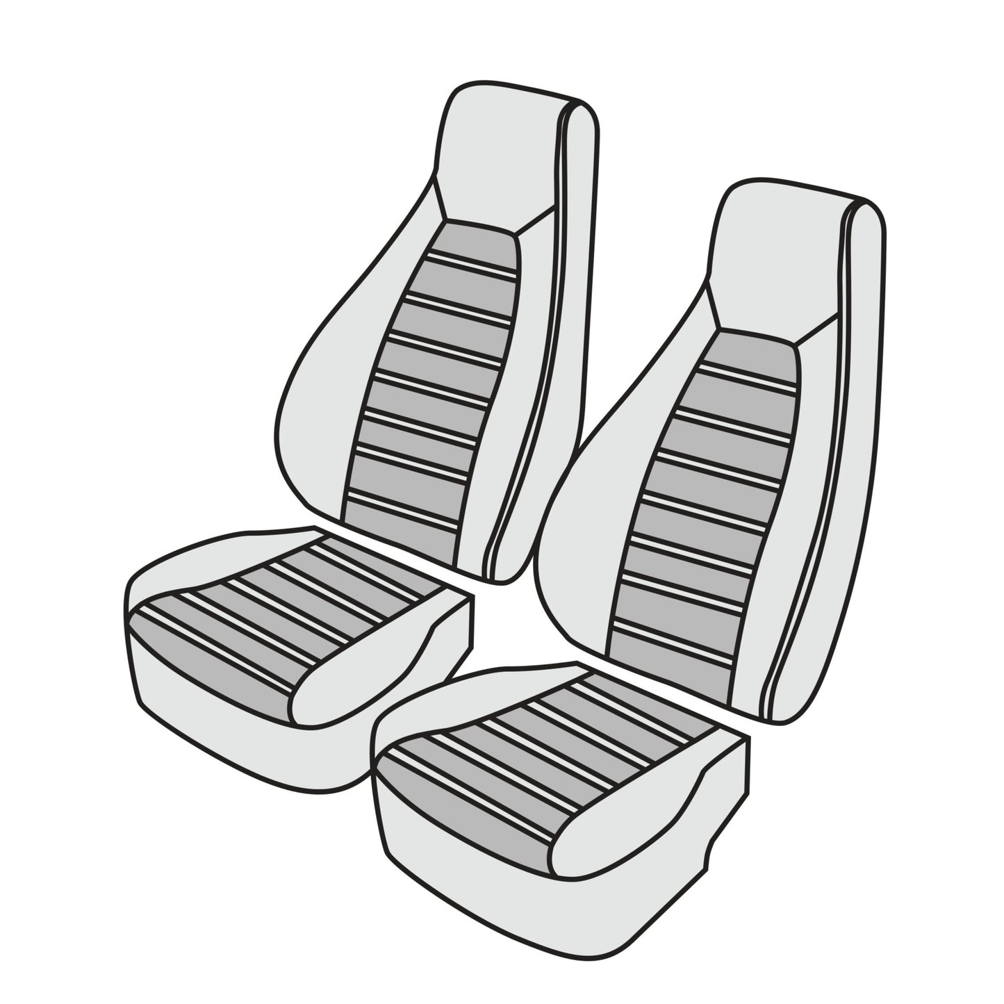 1985-89 Porsche 911 Comfort Seats Front Seat Cover Kit