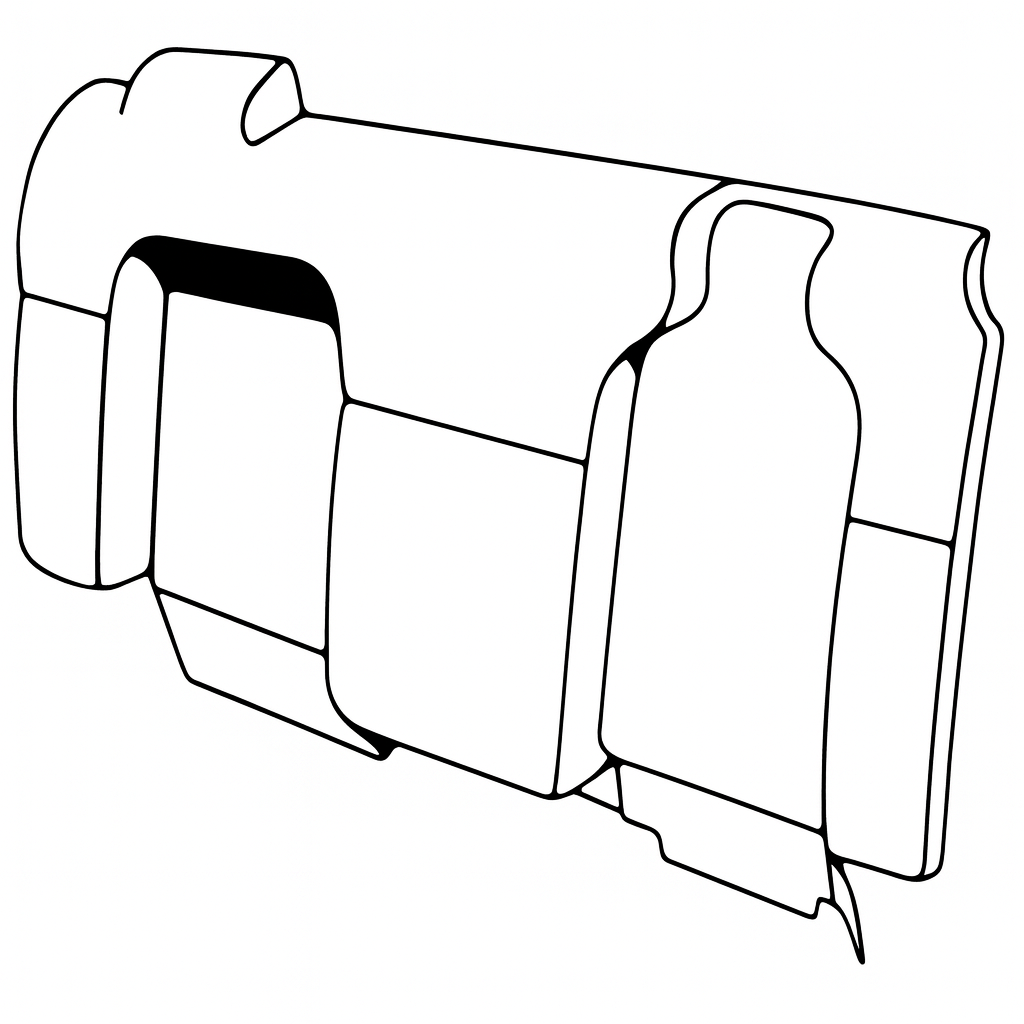 1969-72 Porsche 916 Stationary Passenger Seat Rear Wall Cover