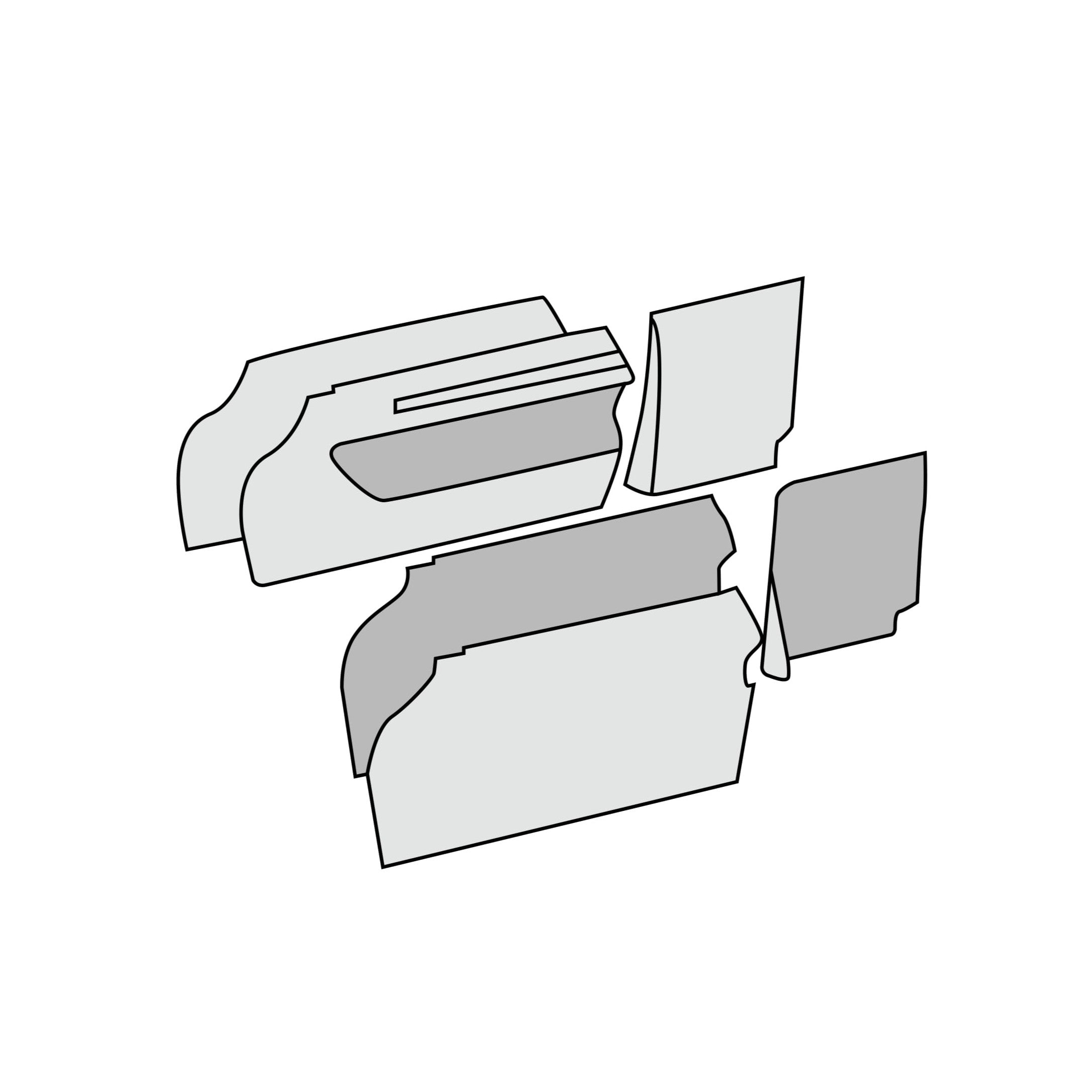 1985-89 Mercedes-Benz 560SL Roadster Door & Rear Quarter Panel Kit ...