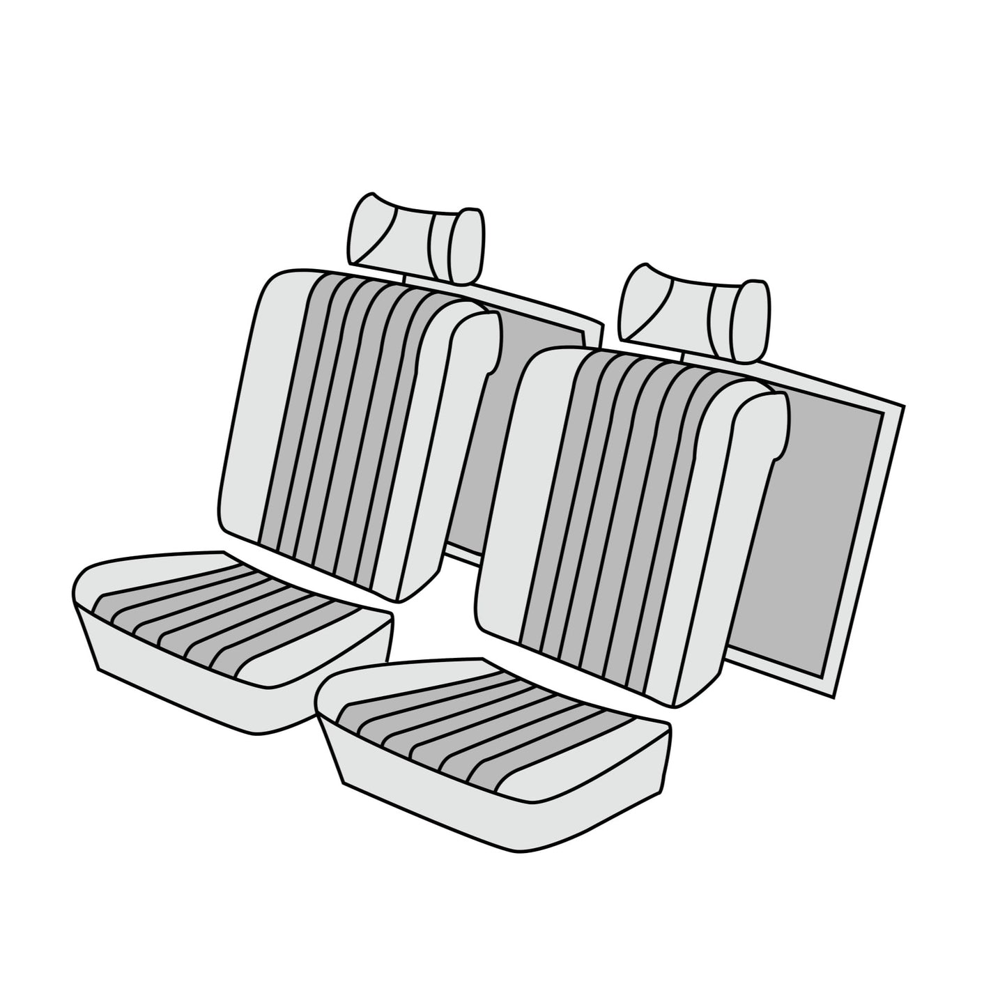 1980-81 Mercedes-Benz 500SLC Coupe Front Seat Cover Kit