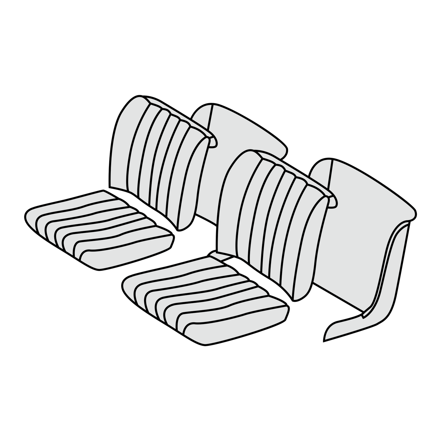 1955-56 Mercedes-Benz 190SL Front Seat Cover Kit