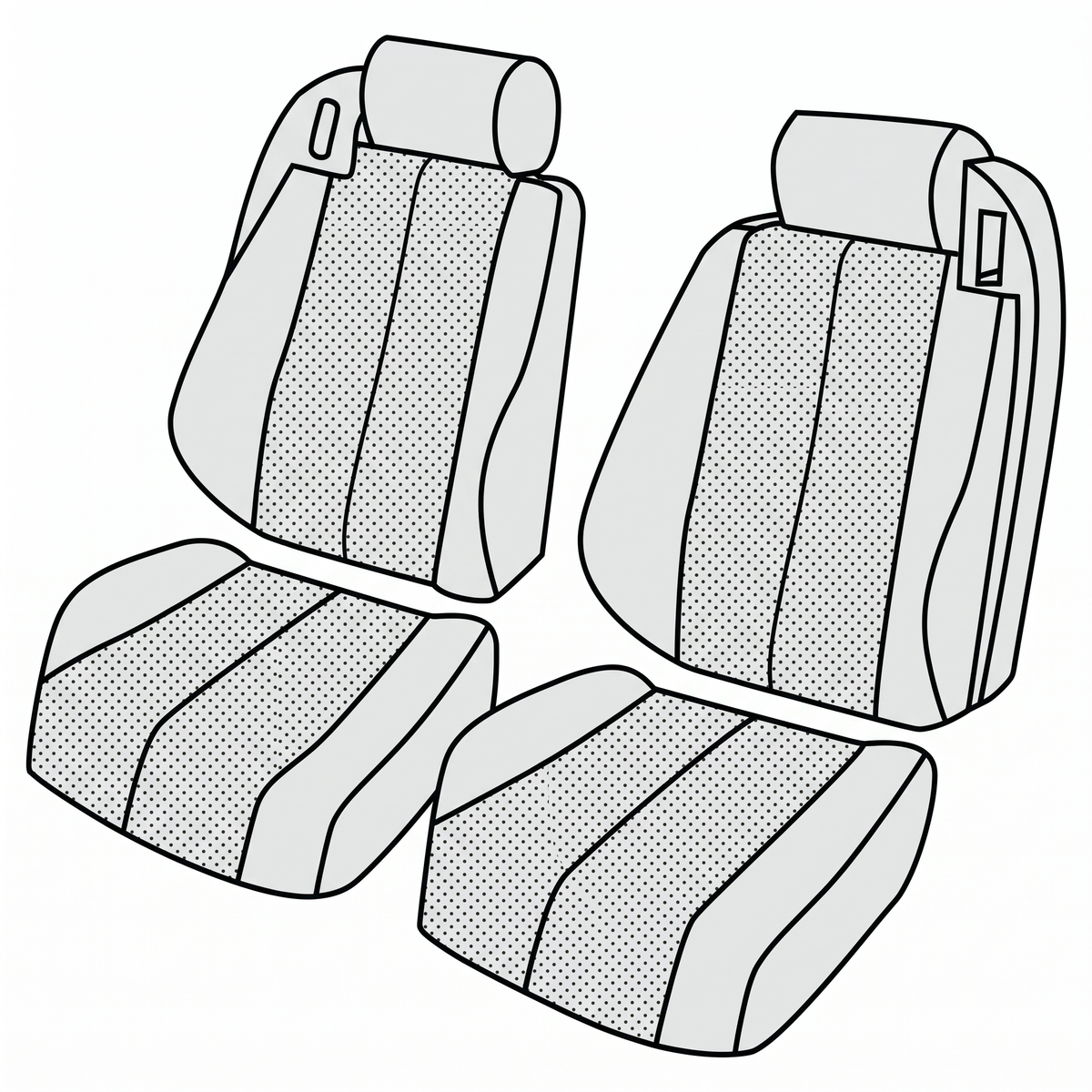 1990-95 Mercedes-Benz SL-Class (R129) Front Seat Cover Kit