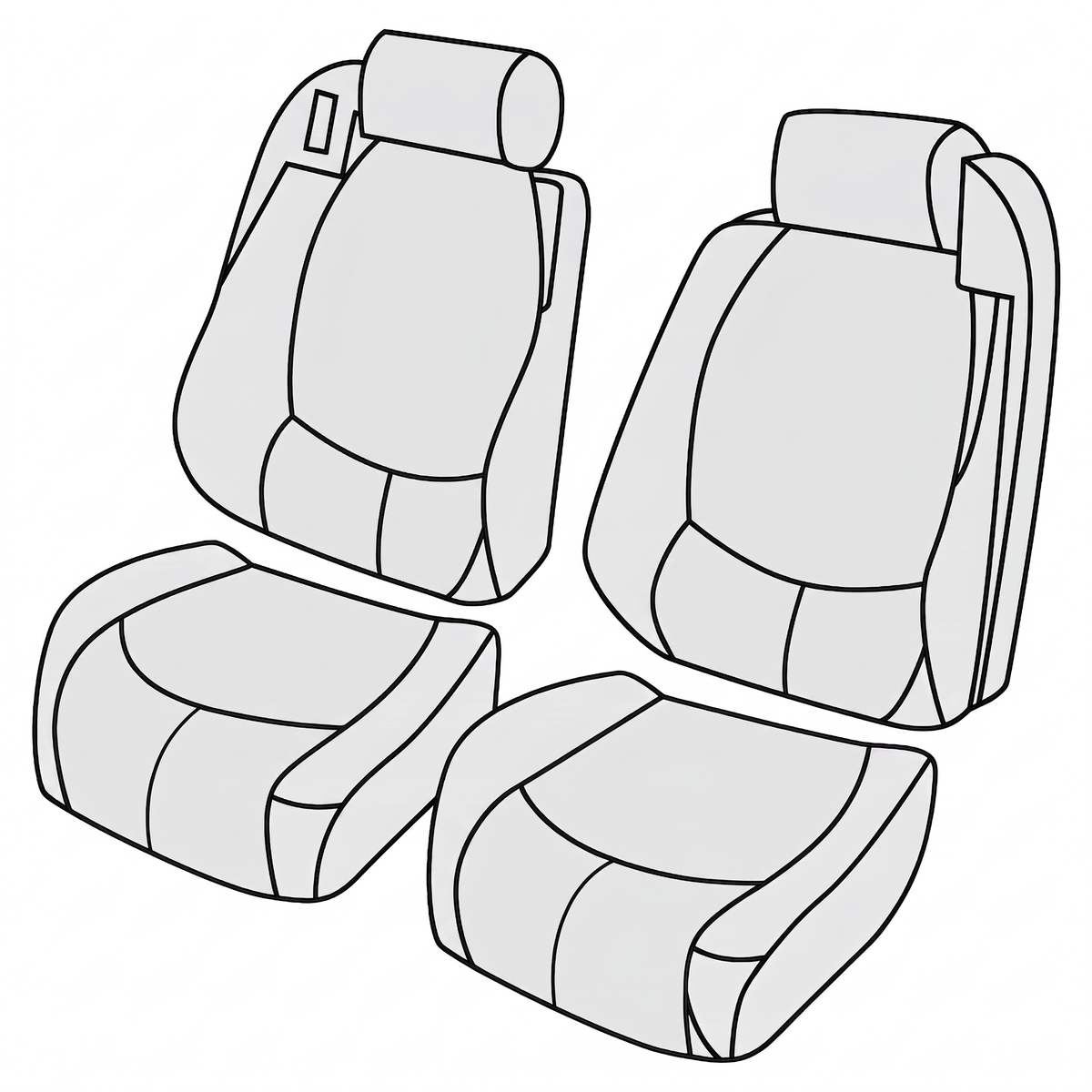 1996-2002 Mercedes-Benz SL-Class (R129) Front Seat Cover Kit (Plain)