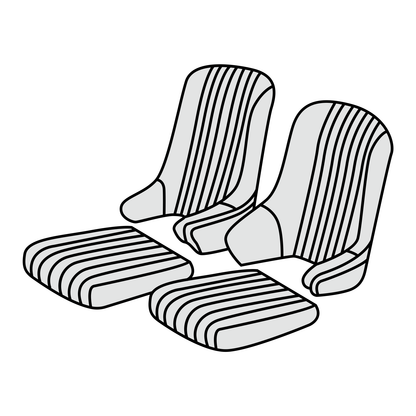 1957-63 Mercedes-Benz 300SL Roadster Plain Front Seat Cover Kit