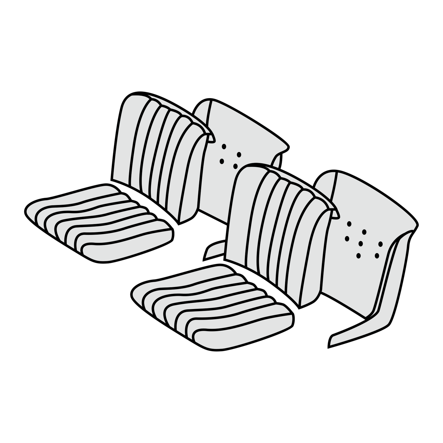 1954-57 Mercedes-Benz 300SL Gullwing Front Seat Cover Kit