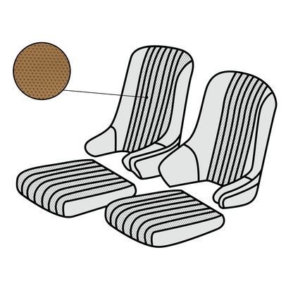 1957-63 Mercedes-Benz 300SL Roadster Embossed Front Seat Cover Kit