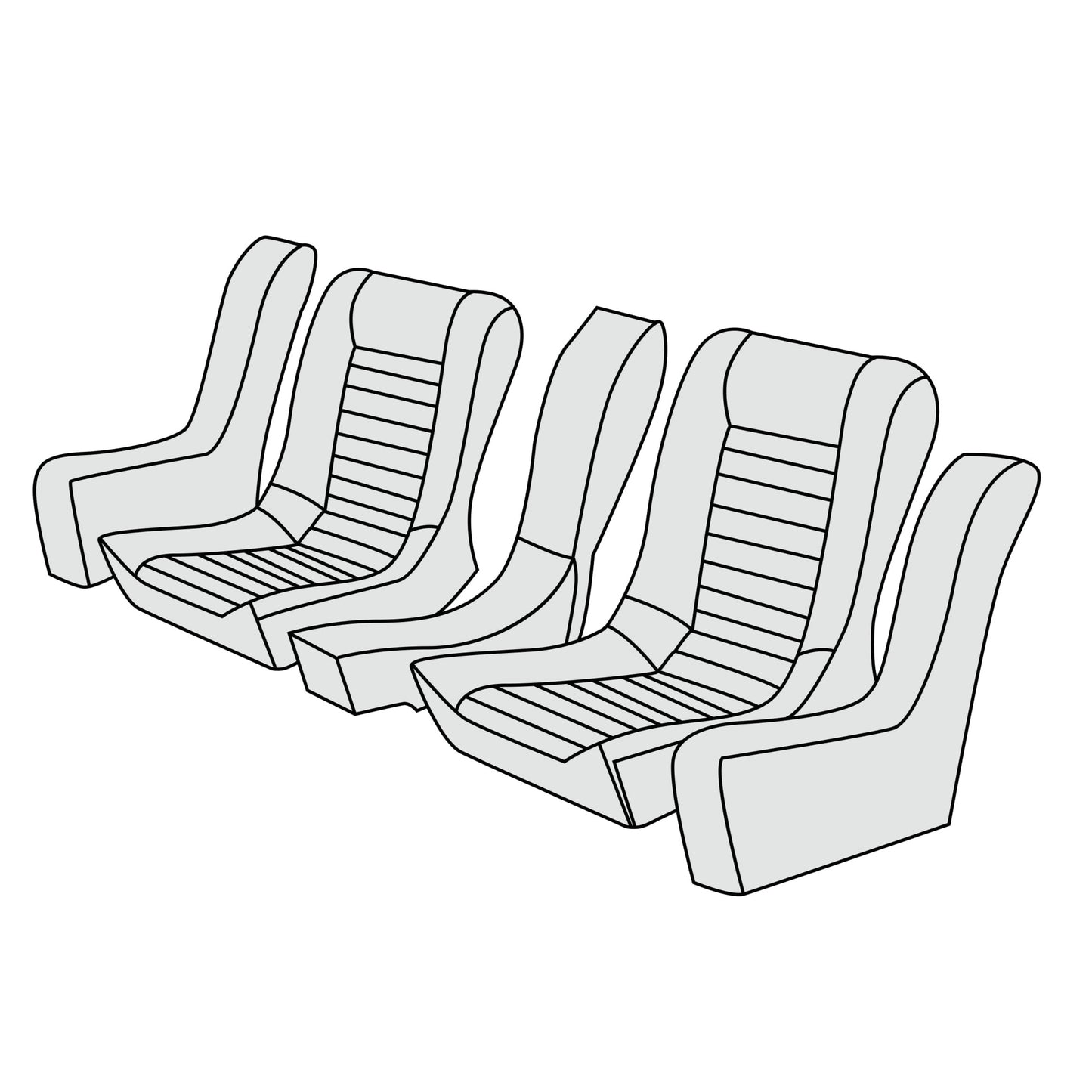 1974-75 BMW 2.5CS Coupe Rear Seat Cover Kit