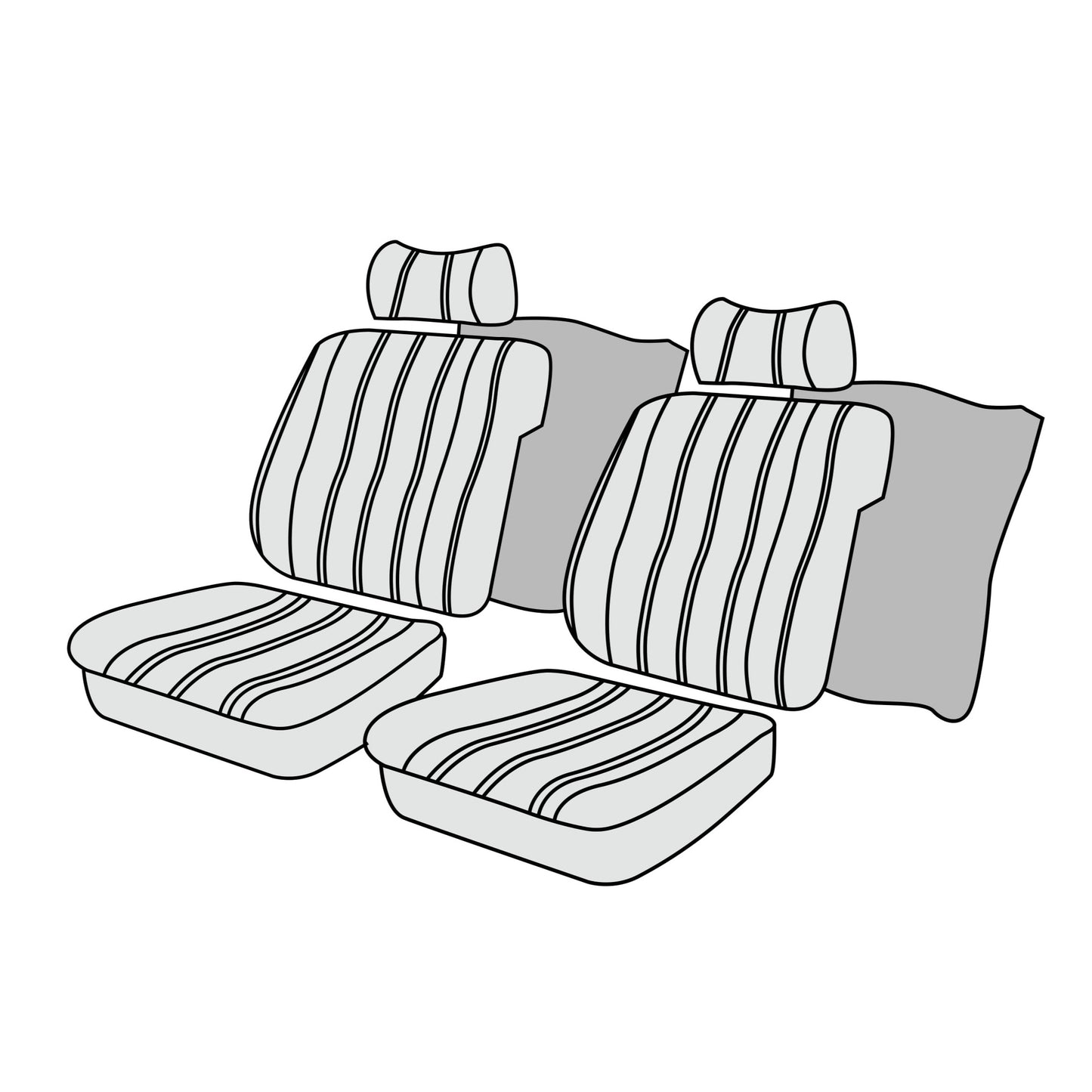 1979-80 BMW 318 Sedan Standard Seats Front Seat Cover Kit