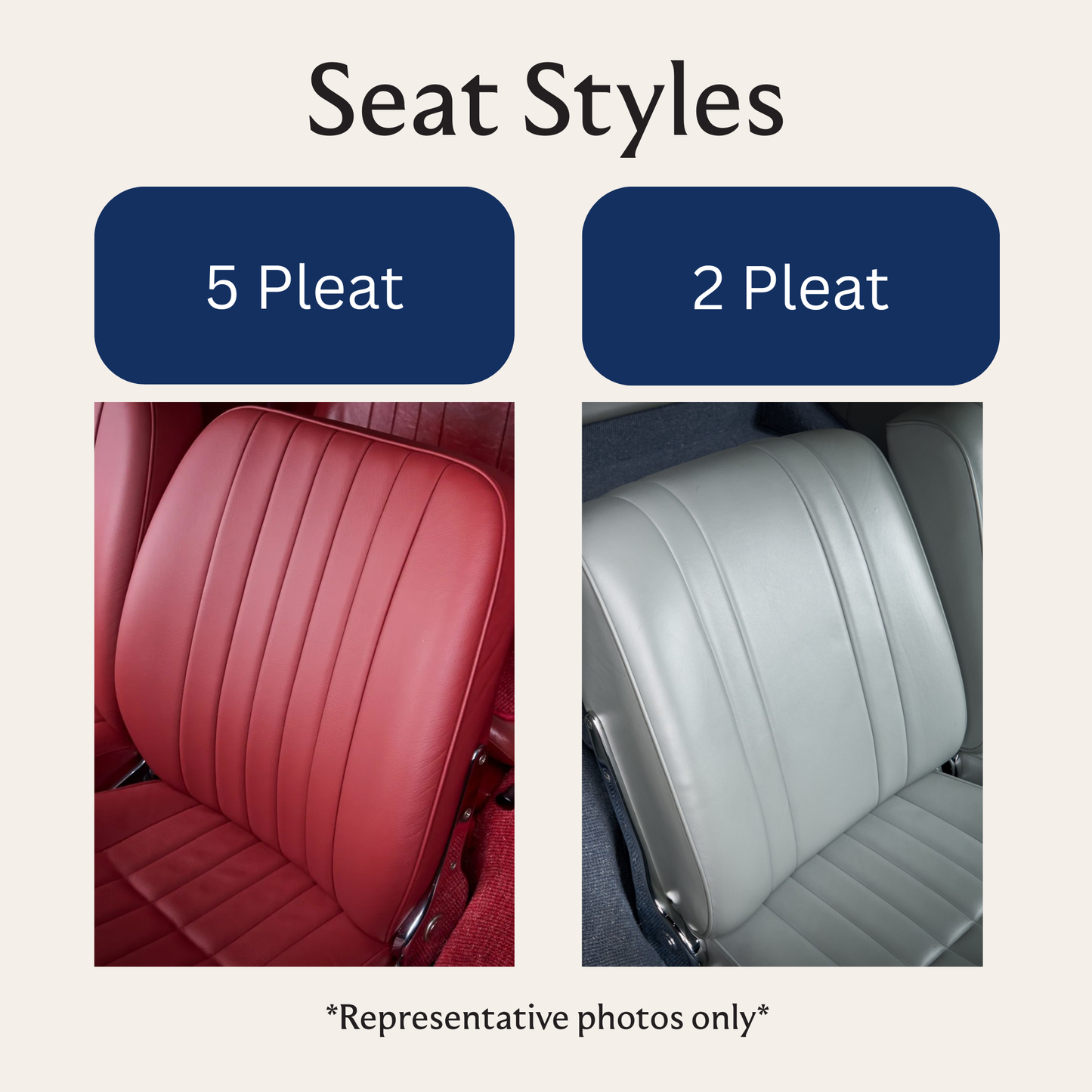 1955-57 Porsche 356A T1 Coupe Front Seat Cover Kit