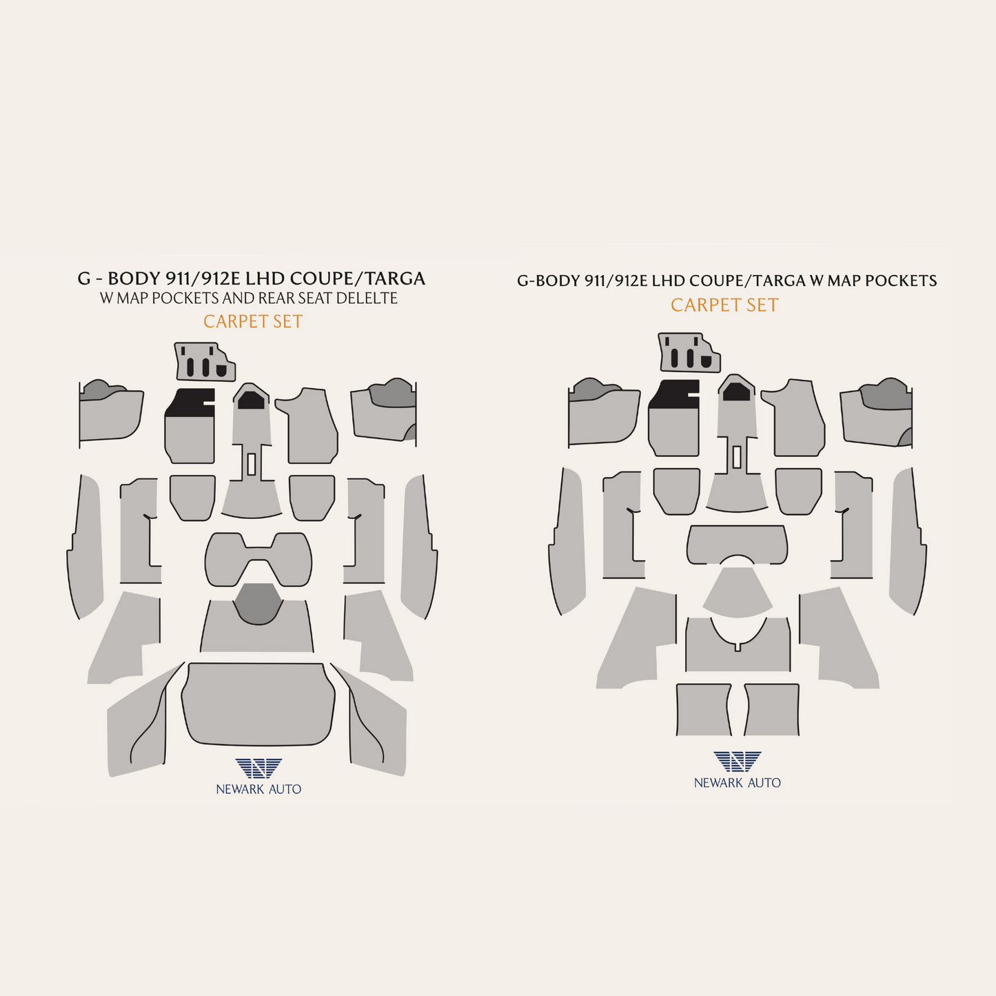 1974-76 Porsche 911 Targa Complete Interior Carpet Kit