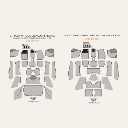1977-84 Porsche 911 Targa with Pocket Kick Panels Complete Interior Carpet Kit