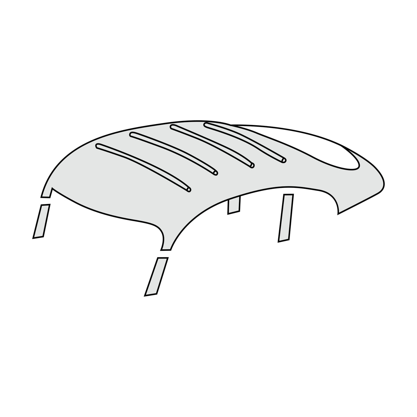 1965-89 Porsche 911 Coupe Without Sunroof Headliner