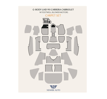 1986-89 Porsche 911 Cabriolet with Molded Kick Panels Complete Interior Carpet Kit