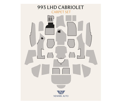 1994-98 Porsche 911 993 Cabriolet Complete Interior Carpet Kit