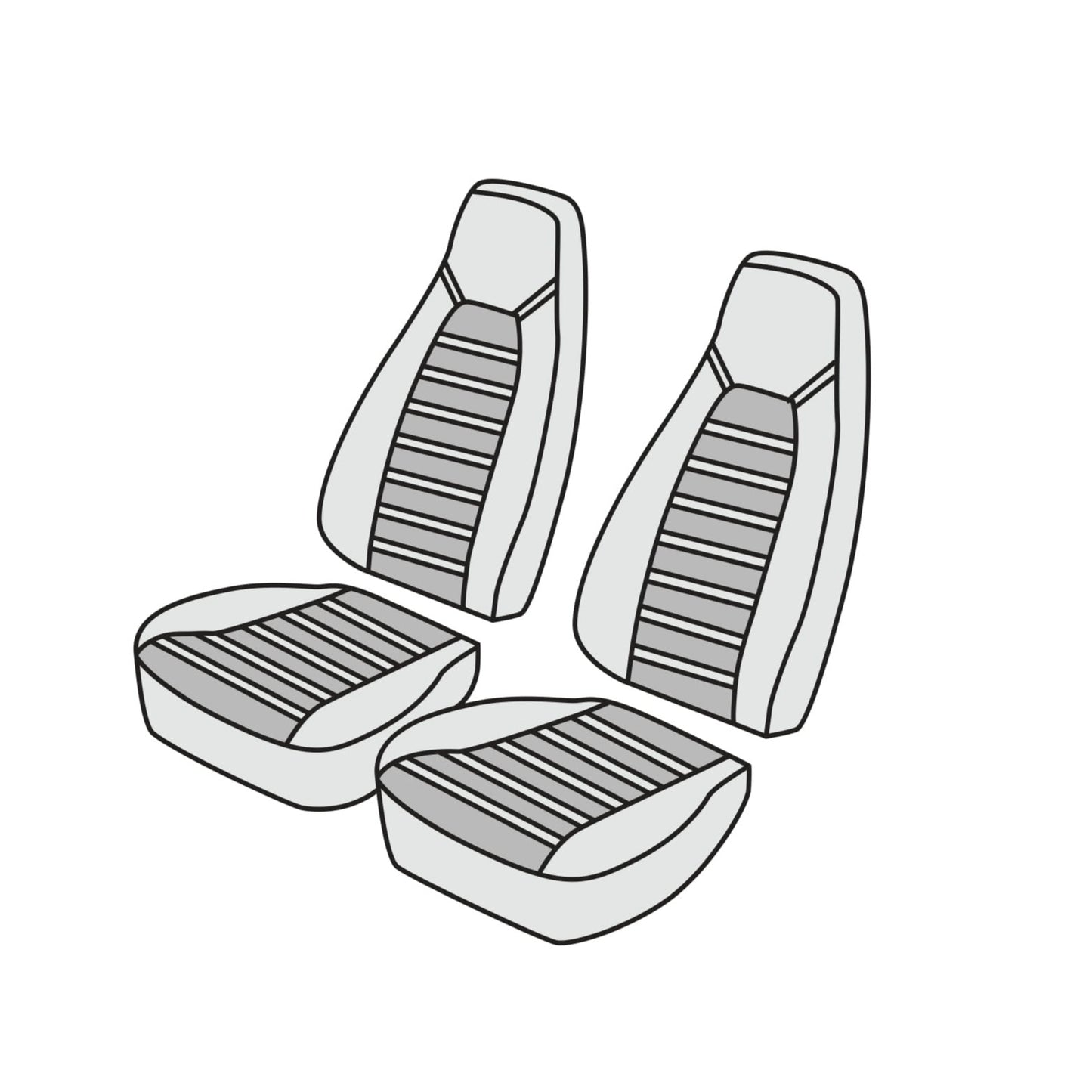 1974-76 Porsche 911 Comfort Seats Front Seat Cover Kit