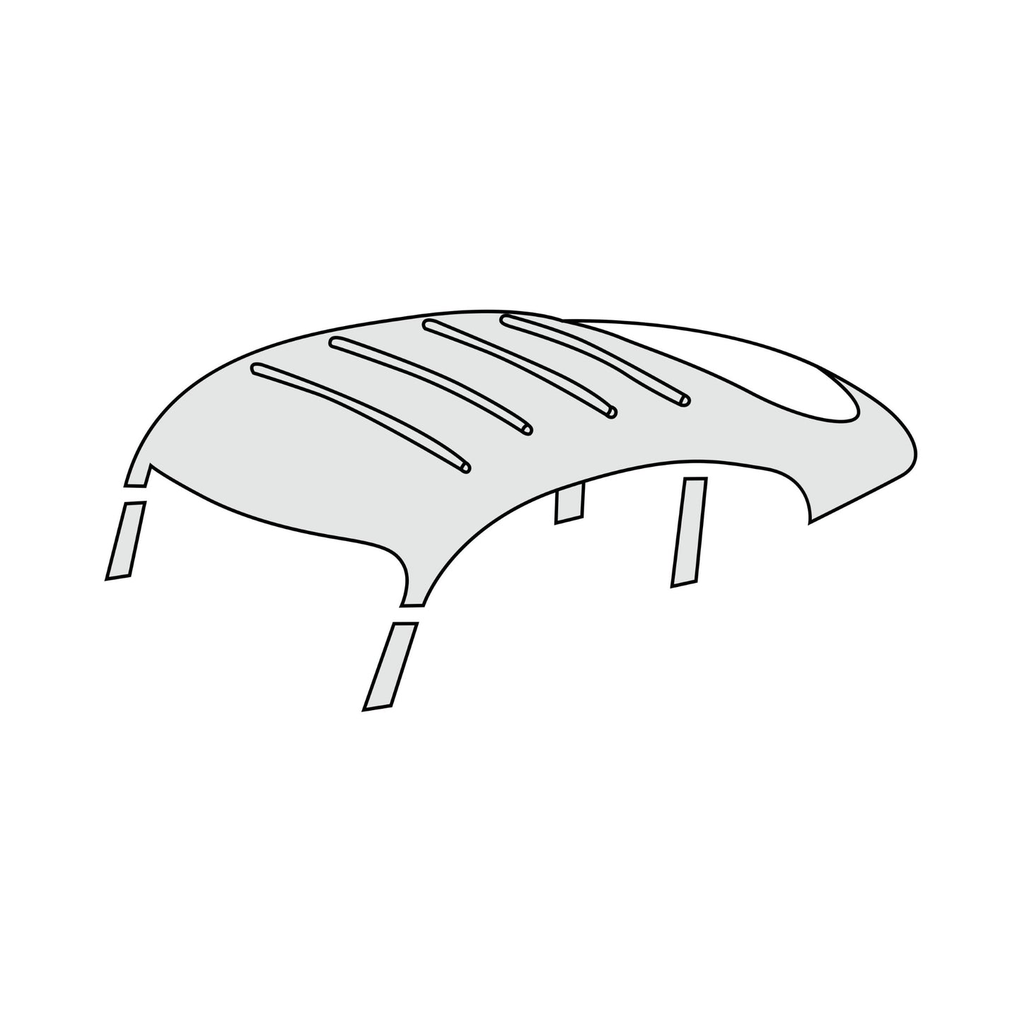 1994-98 Porsche 911 993 Coupe Without Sunroof Headliner