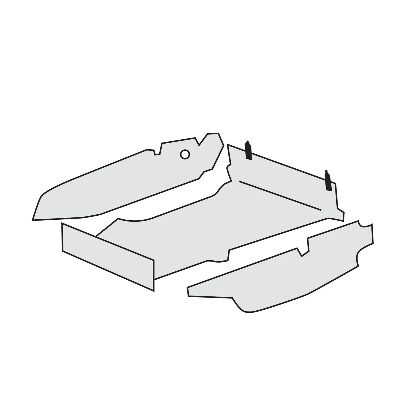 1969-73 Porsche 912 LHD Trunk Carpet Kit