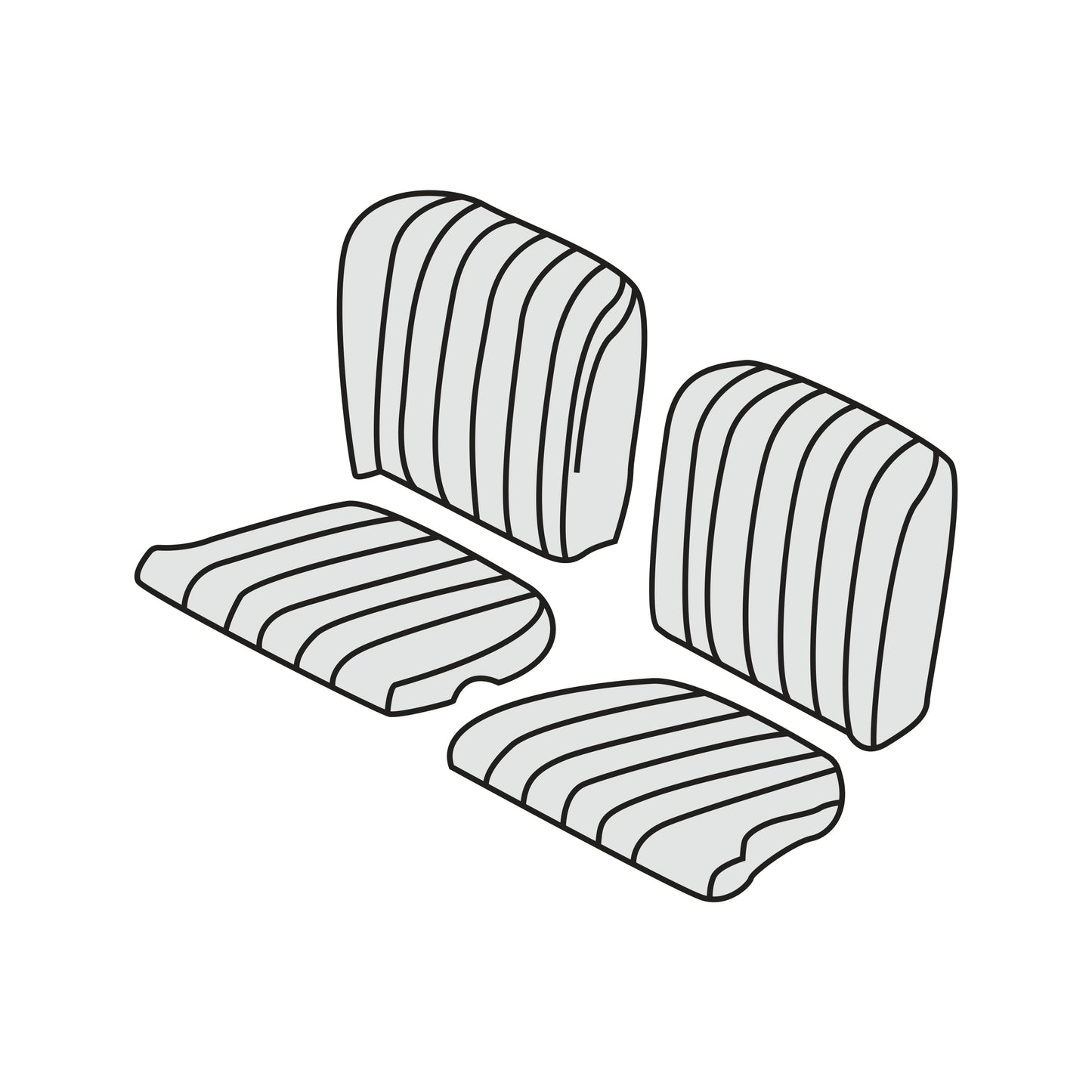1966-69 Porsche 912 Targa Rear Seat Cover Kit