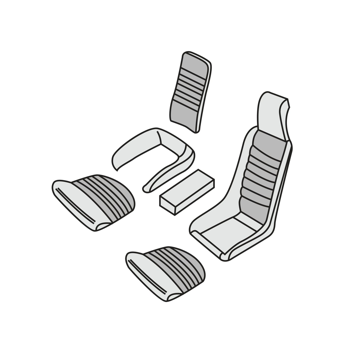 1969-72 Porsche 914 Stationary Passenger Seat Front Seat Cover Kit