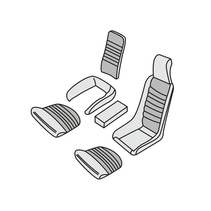 1969-72 Porsche 914 Stationary Passenger Seat Front Seat Cover Kit