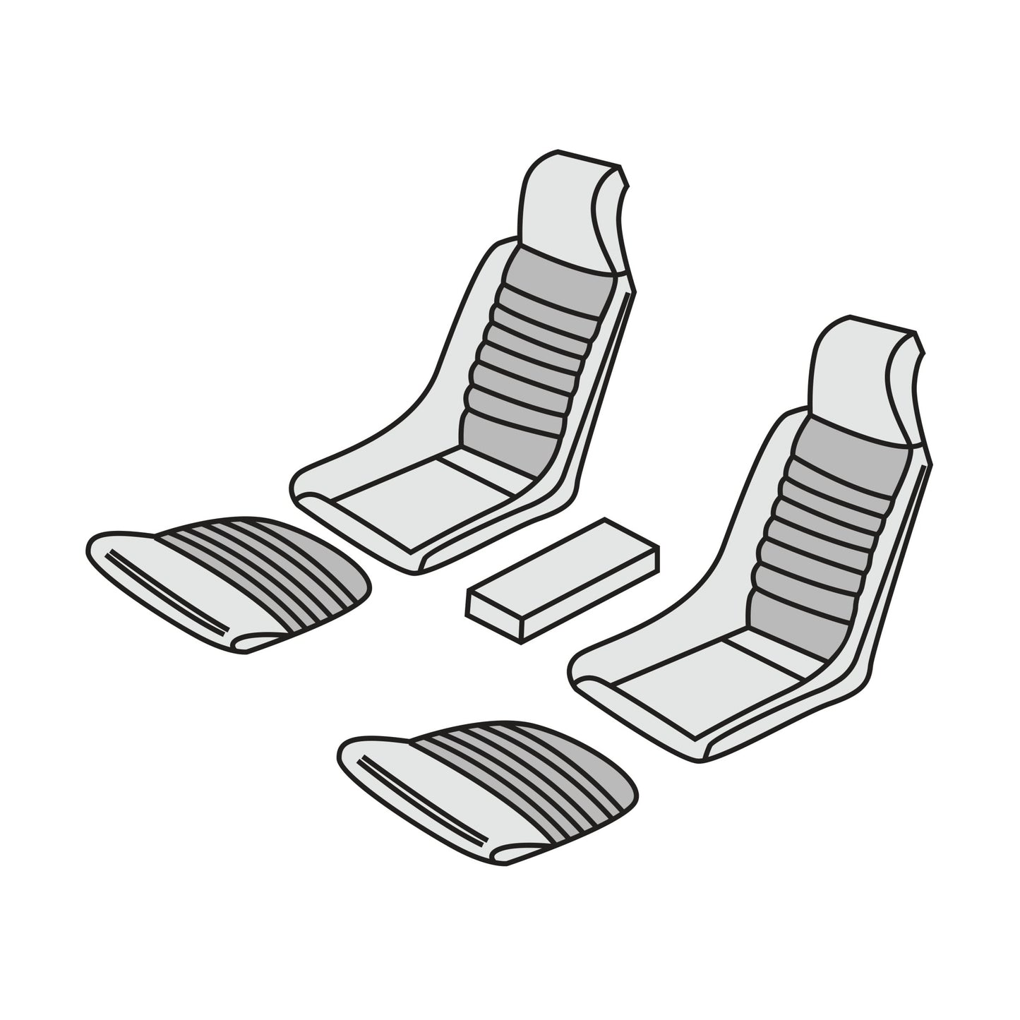 1972-76 Porsche 914 Moveable Passenger Seat Front Seat Cover Kit