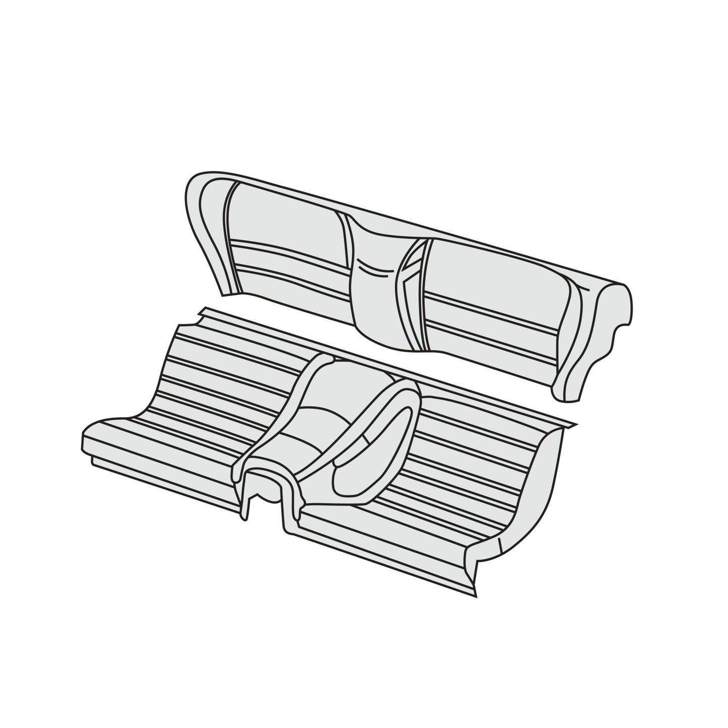 1976-95 Porsche 924 Coupe Rear Seat Cover Kit